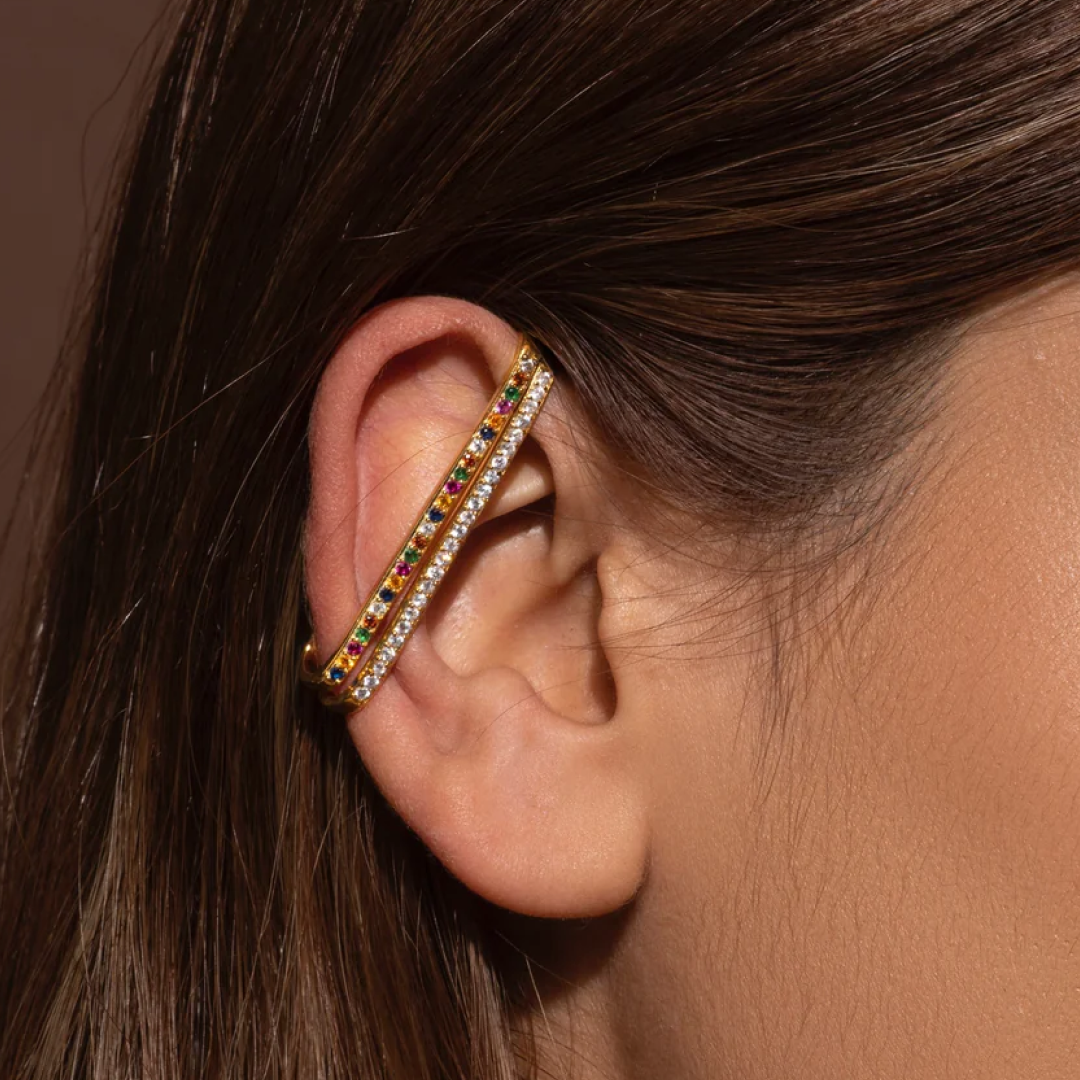 Gold-plated blue enamel simple stud earrings copper for women & girls |  traditional earrings women - AQUASTREET - 4220404